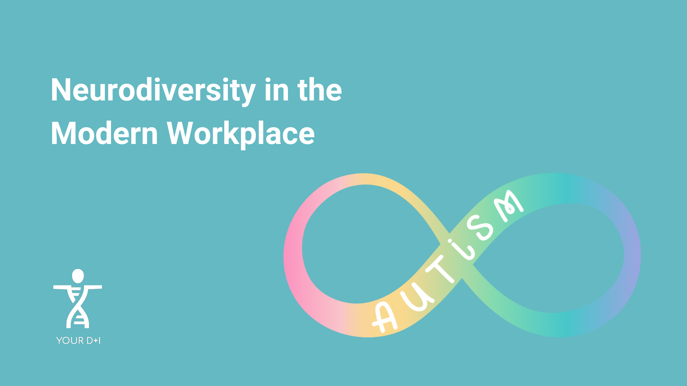 The Neurodiversity logo made up of multiple colours with autism displayed in the middle